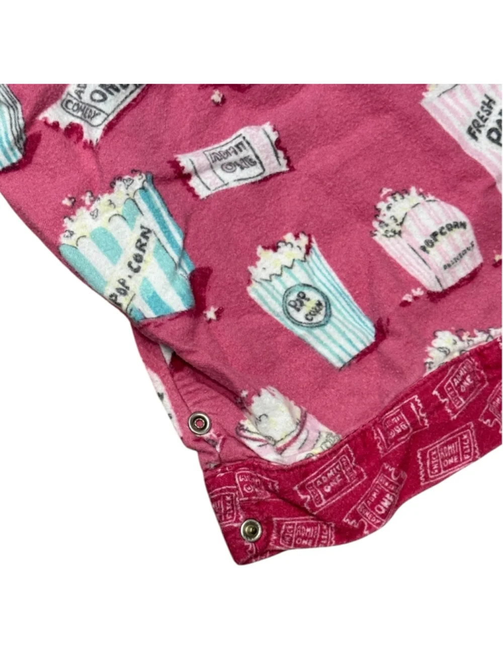 Munki Munki Women’s Popcorn Movie Night Pajama Set Pink Size Large